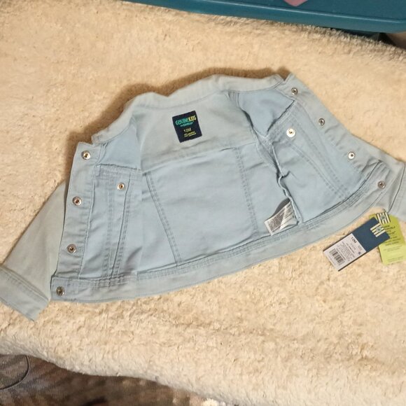 NWT ~Genuine Kids, from Oshkosh, Light Denim Jacket w/ Lace Accents (12 Months) - Picture 4 of 9